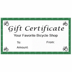 Webster Bicycle Gift Certificate